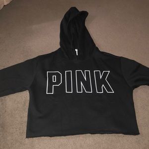 PINK Victoria’s Secret Black Slouchy Crop Pullover